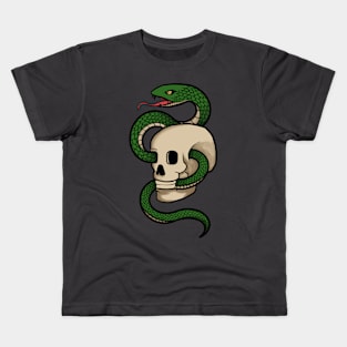 Vintage design skull and snake Kids T-Shirt